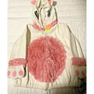 Old Navy Jacket Hoodie Coats Girls Kids 12-24 Months Toddler Soft White Pink Cat
